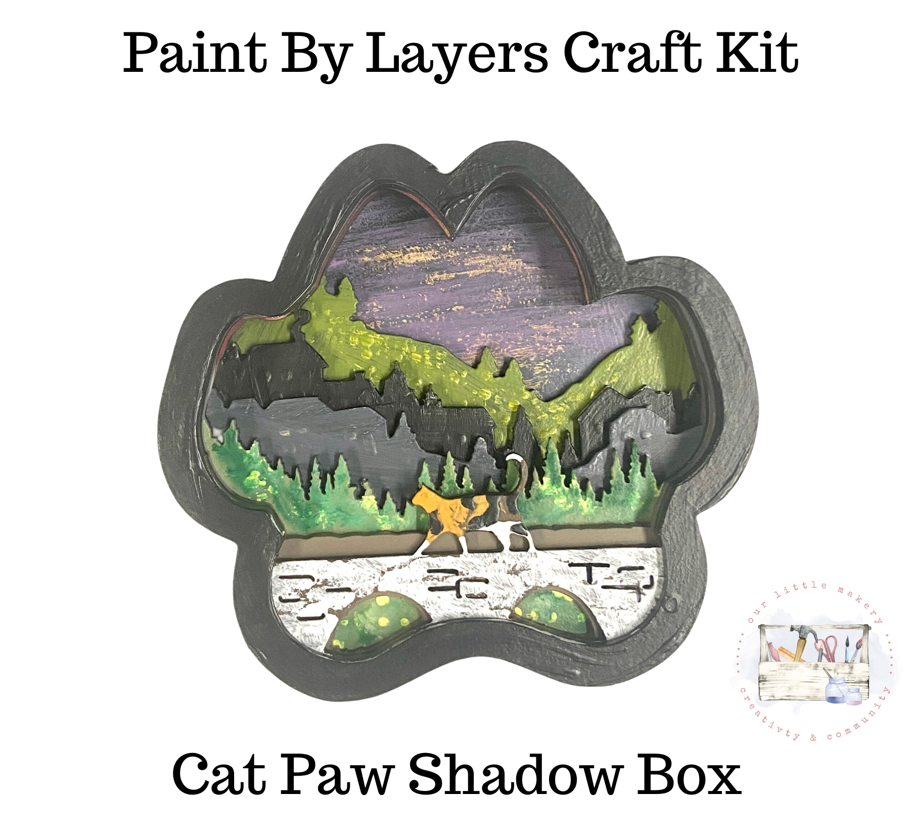 Cat Paw Shadow Box Kit - Our Little Makery