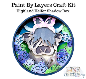 Highland Heifer Shadow Box Kit