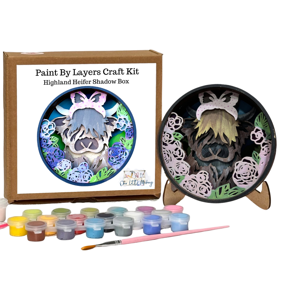 Highland Heifer Shadow Box Kit
