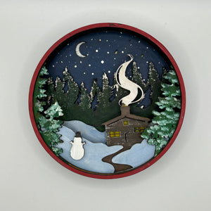 Winter Cabin Shadow Box