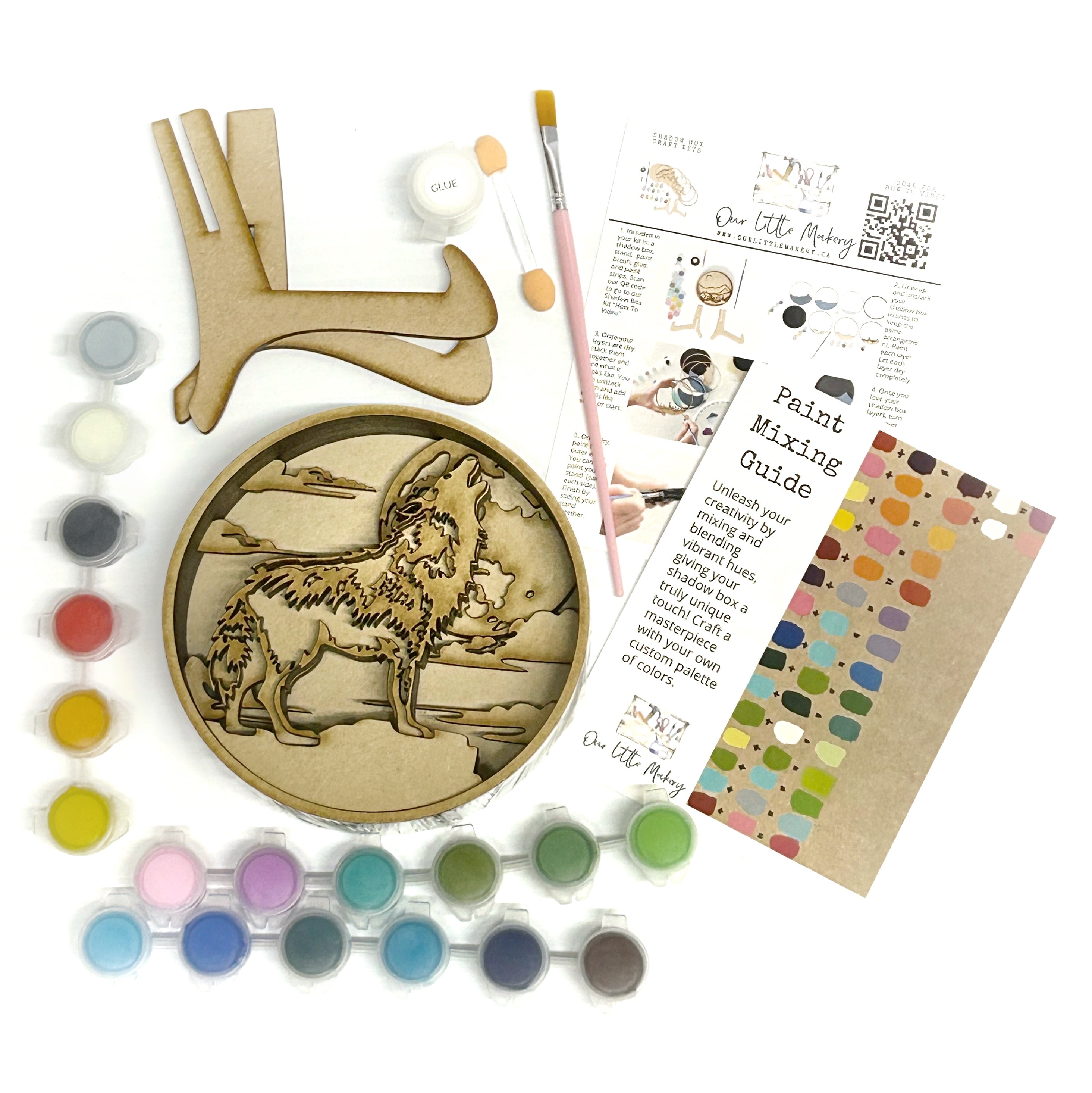 Wolf Shadow Box Kit – Our Little Makery