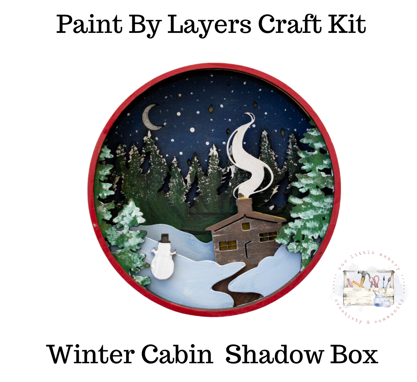 Winter Cabin Shadow Box