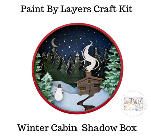 Shadow Box - Winter Cabin
