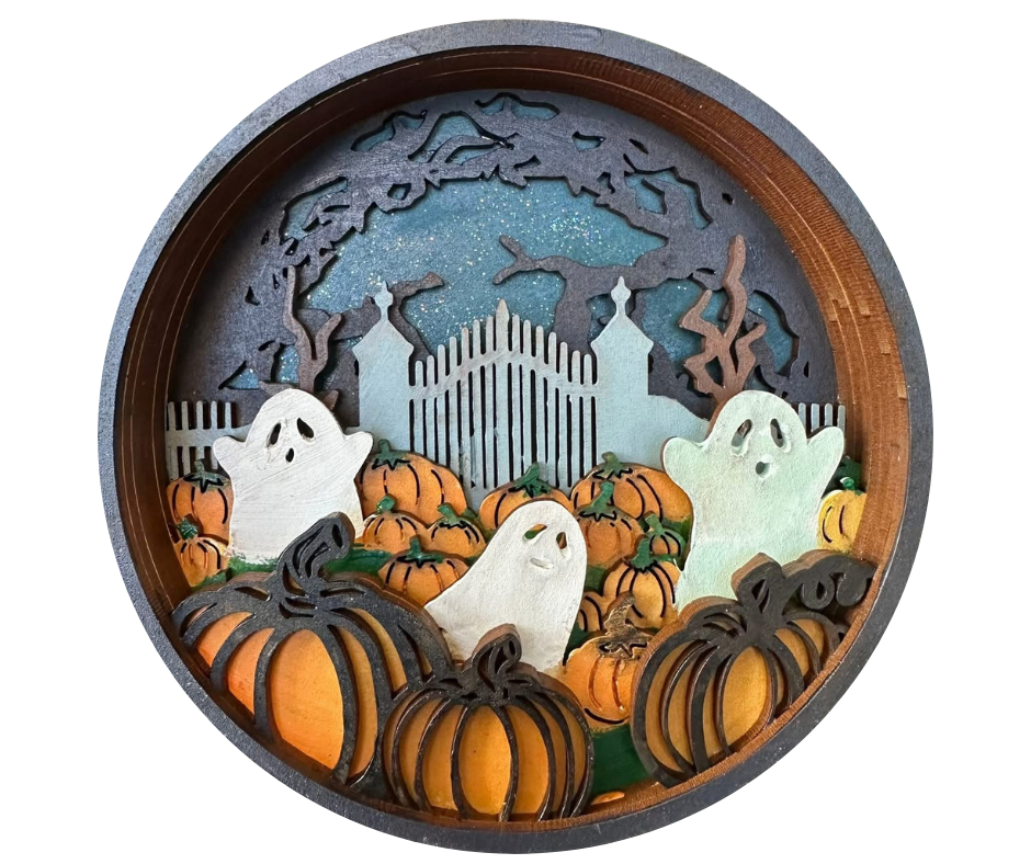 Haunted Pumpkin Patch Shadow Box Kit