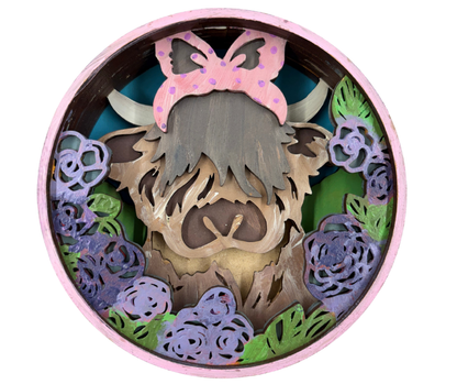 Highland Heifer Shadow Box Kit