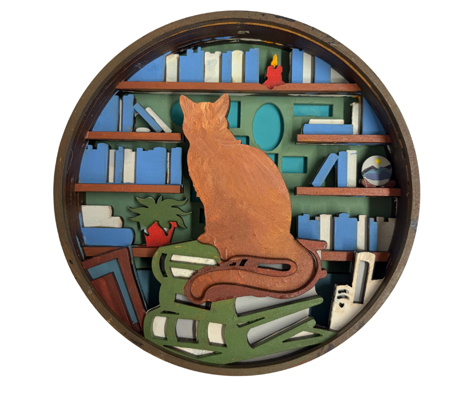 The Purrrfect Book Shadow Box