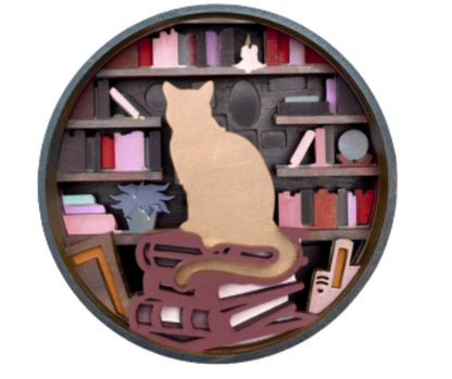 The Purrrfect Book Shadow Box