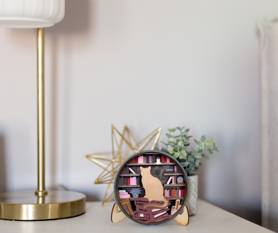 The Purrrfect Book Shadow Box