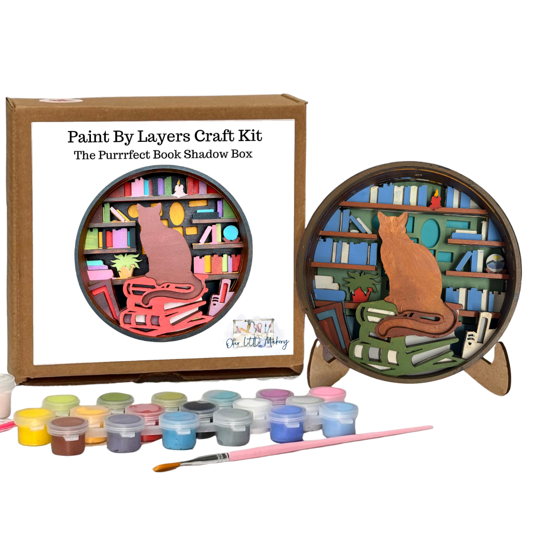 The Purrrfect Book Shadow Box