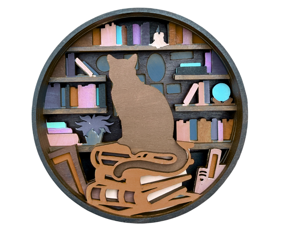 The Purrrfect Book Shadow Box