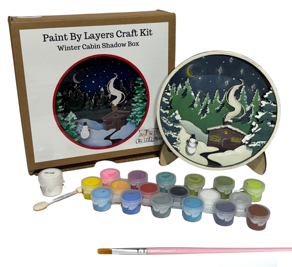 Winter Cabin Shadow Box