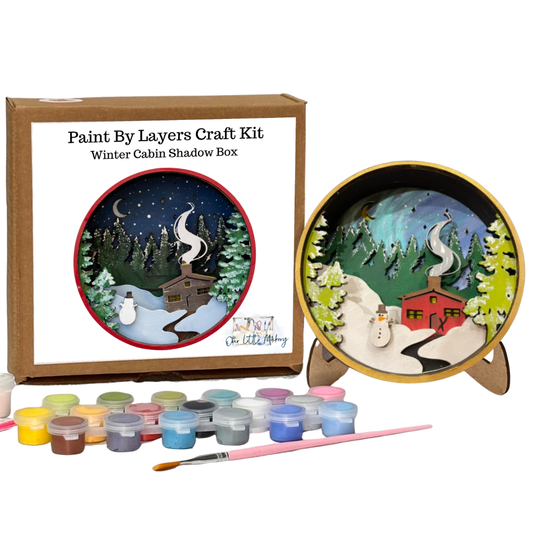 Winter Cabin Shadow Box
